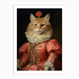 Ginger Cat With Ruffled Collar 3 Art Print