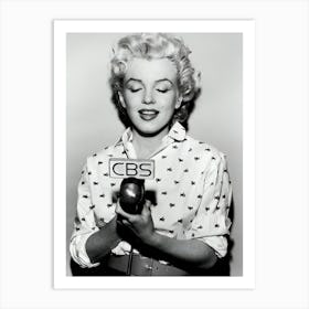 Actress Marilyn Monroe Is Interviewed On The Cbs Radio Art Print