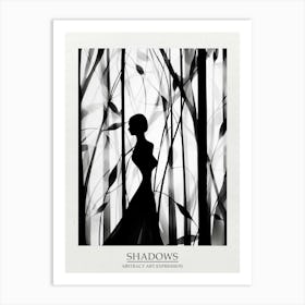 Shadows Abstract Black And White 2 Poster Art Print