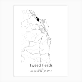 Tweed Heads,Australia Minimalist Map Art Print