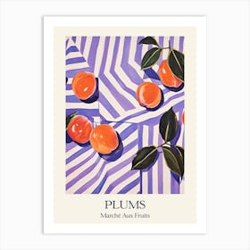 Marche Aux Fruits Plums Fruit Summer Illustration 3 Art Print
