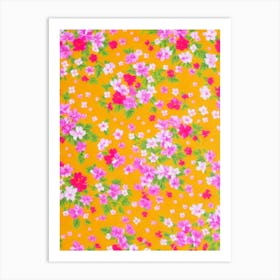 Phlox Floral Print Retro Pattern 1 Flower Art Print