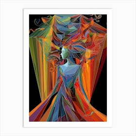 Portrait of a woman, elegant. "The Night Has Come" Art Print