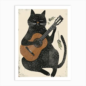 Cat Playing Guitar 2 Art Print