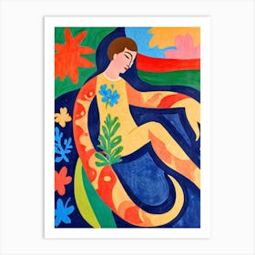 Woman Laying Down Art Print