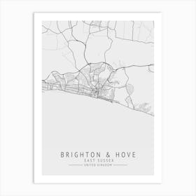 Brighton & Hove Map Art Print