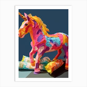 Unicorn Plushie Oil Painting Art Print