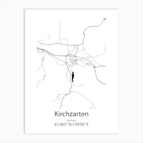 Kirchzarten,Germany Minimalist Map Art Print