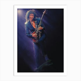 Superstars Of Brian May Play Guitar In A Skateboard Art Print