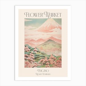 Flower Market Mount Norikura In Nagano, Japanese Landscape 2 Poster Art Print