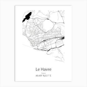 Le Havre,France Minimalist Map Art Print