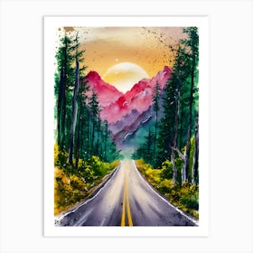 Road To The Mountains Art Print