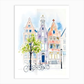 Watercolor Of A City 1 Art Print