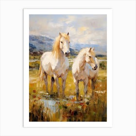 Horses Painting In Scottish Highlands, Scotland 2 Art Print