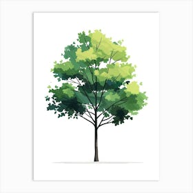 Maple Tree Pixel Illustration 3 Art Print
