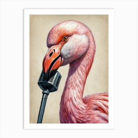 Flamingo Singing Art Print