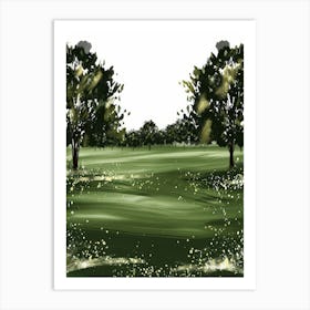 Green Field With Trees Art Print