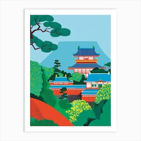 Tokyo Imperial Palace 1 Colourful Illustration Art Print