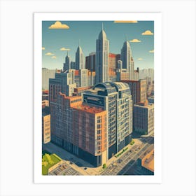 3d Cityscape Art Print