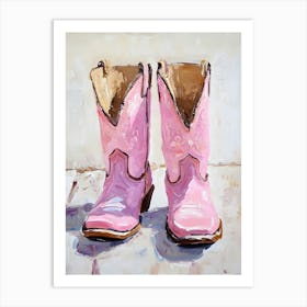 Pink Cowboy Boots 7 Art Print