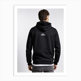 Back View Of Man In Black Hoodie Art Print