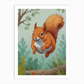 Squirrel In The Woods 4 Art Print