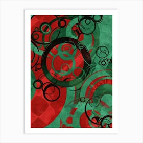 Red And Green Swirls Art Print