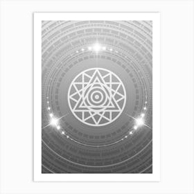 Geometric Glyph in White and Silver with Sparkle Array n.0226 Art Print