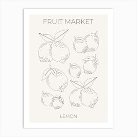 Fruit Market Lemon Line Art Print