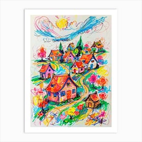 Village In The Countryside Art Print