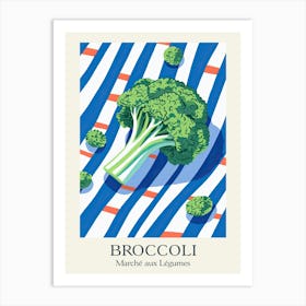 Marche Aux Legumes Broccoli Summer Illustration 3 Art Print