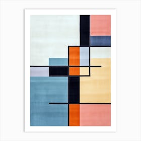 Quantum Quilt: Abstract Mid-Century Patchwork Art Print