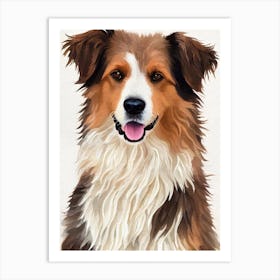 Pyrenean Shepherd Watercolour Dog Art Print