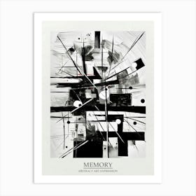 Memory Abstract Black And White 8 Poster Art Print