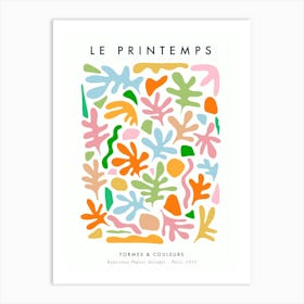Minimal Abstract Matisse Pastel leafy Spring Nature Cut-outs Art Print