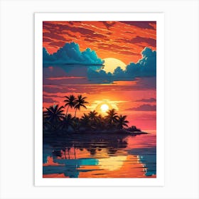 Sunset Painting Art Print