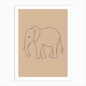 Elephant - Boho, Line Art 14 Art Print