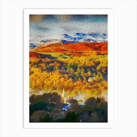 Crinkle Crags Over Loughrigg, Above Ambleside In The Lake District, Uk In Autumn Art Print