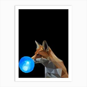 Fox With Blue Ball Art Print
