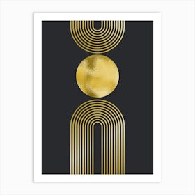 Black and Gold Geo Minimal Art Print