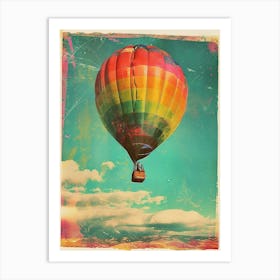 Hot Air Balloon Retro Photo Inspired 2 Art Print
