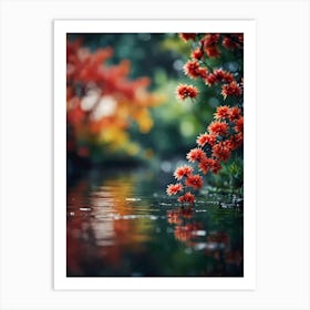 Autumn Flowers In The Water Art Print