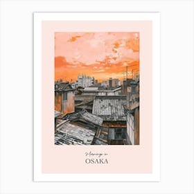 Mornings In Osaka Rooftops Morning Skyline 2 Art Print