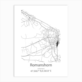 Romanshorn,Switzerland Minimalist Map Art Print