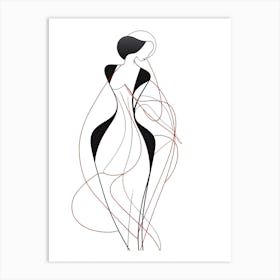 Line Art Woman Body 8 Art Print