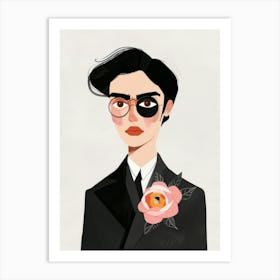 Man With Glasses Art Print