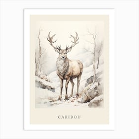 Beatrix Potter Inspired  Animal Watercolour Caribou 4 Art Print