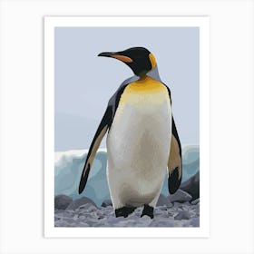 Emperor Penguin King George Island Minimalist Illustration 4 Art Print