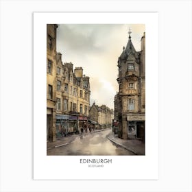 Edinburgh Scotland Watercolour Travel Poster 4 Art Print