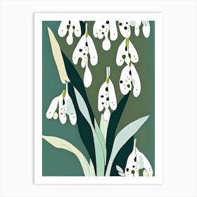 Lily Of The Valley Wildflower Modern Muted Colours 2 Art Print